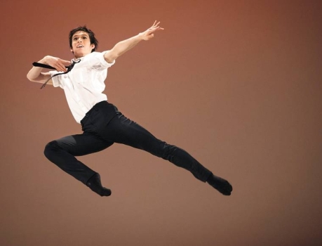 Jumping for joy, Haruo Niyama performs a contemporary variation at the 42th Prix de Lausanne (AP Photo) 2014